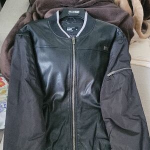 William Rast Black Bomber Jacket with Sporty Design